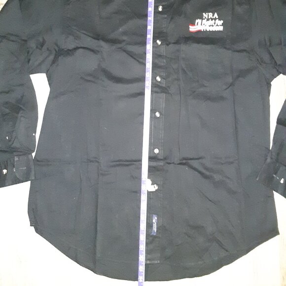 NRA Embroidered Button-Down Shirt * I'll Fight for Freedom" * Long Sleeve *Black - Picture 4 of 7